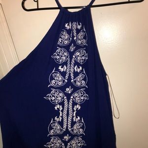 Blue/ white tank/ blouse